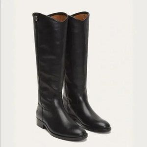 FRYE Melissa Black Button Classic Leather Tall Riding Boots